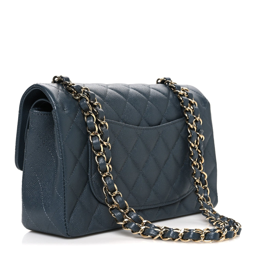 Chanel Caviar Quilted Small Double Flap Dark Grey
