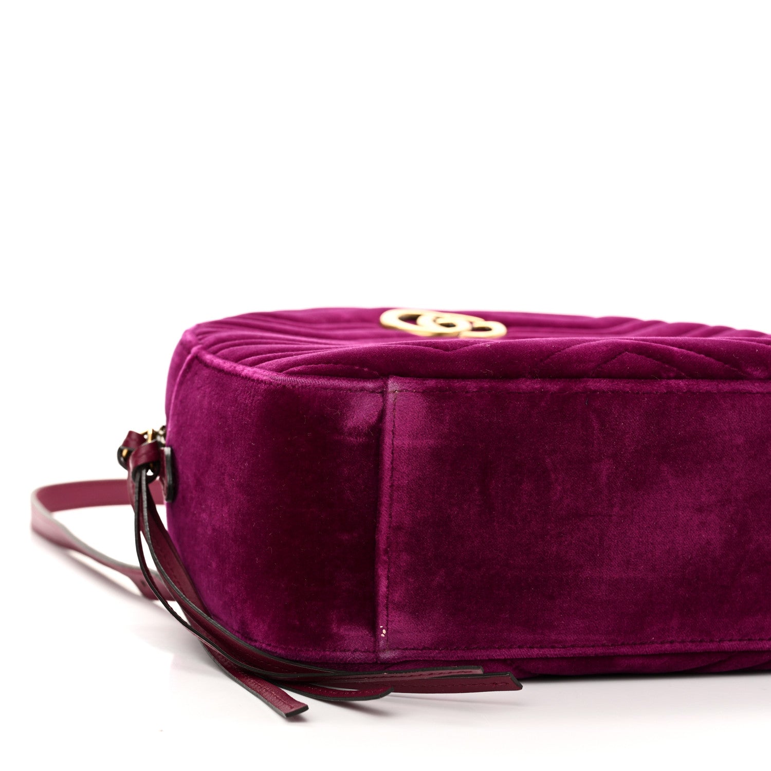 Gucci Velvet Matelasse GG Marmont Dome Backpack Fuchsia Violet Cyclamen