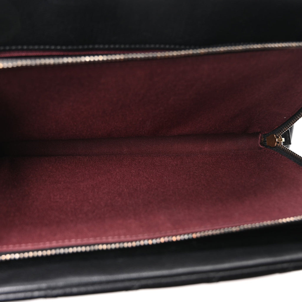 Chanel Shiny Sheepskin Quilted Large Trapezio Flap Black