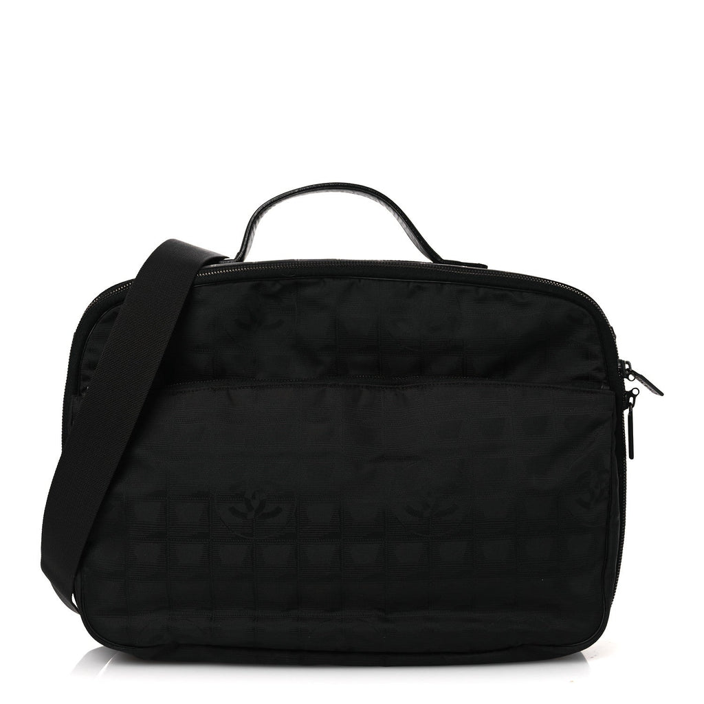 Chanel Nylon Travel Shoulder Bag Black