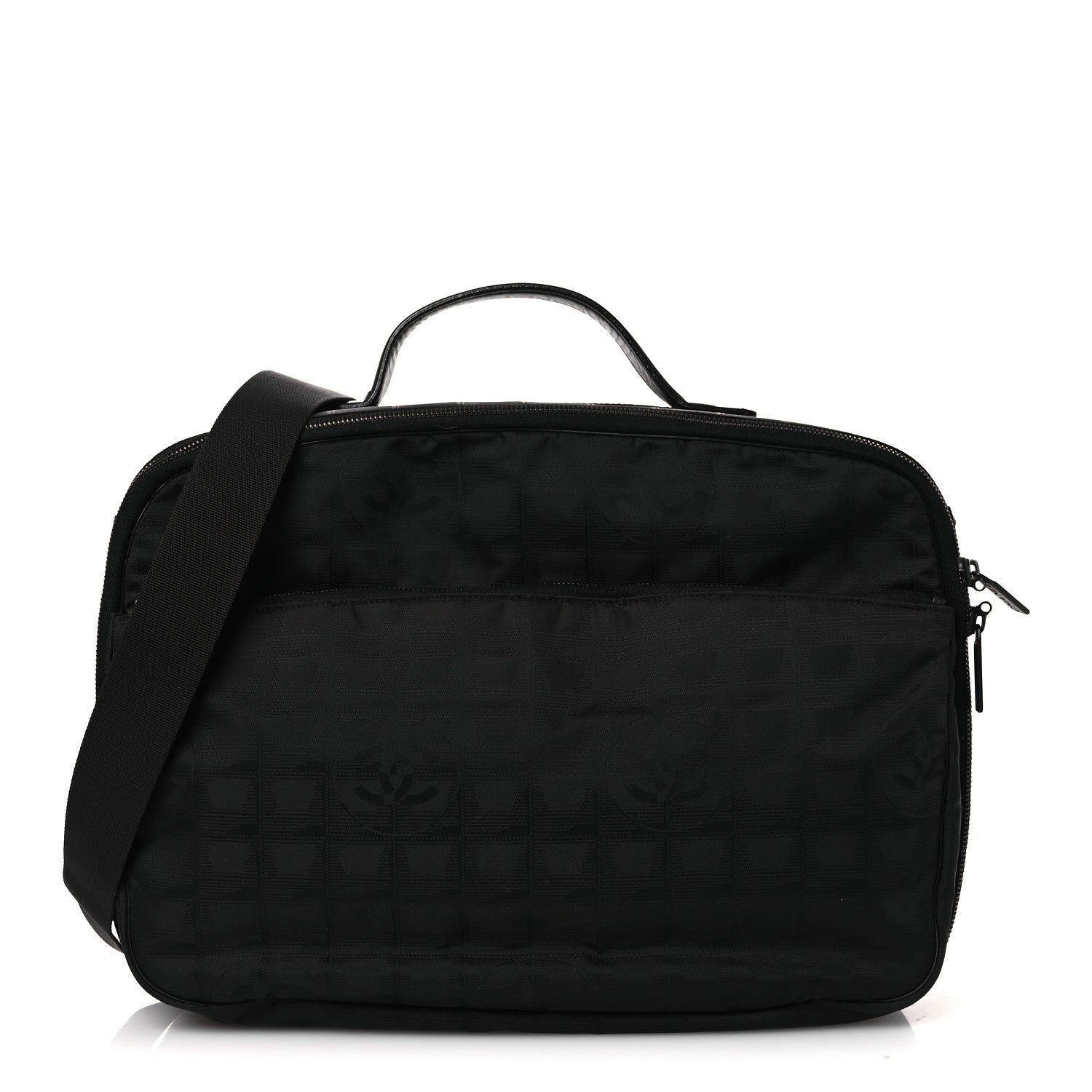 Chanel Nylon Travel Shoulder Bag Black