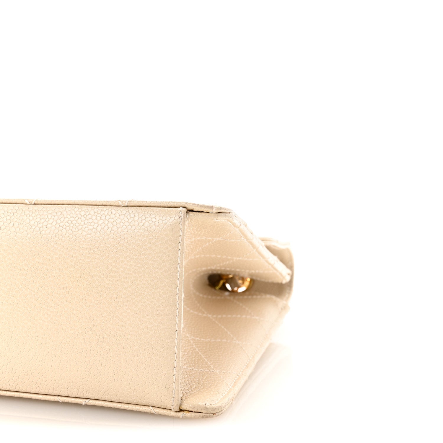 Chanel Caviar Stitch Medium Single Flap Beige Clair