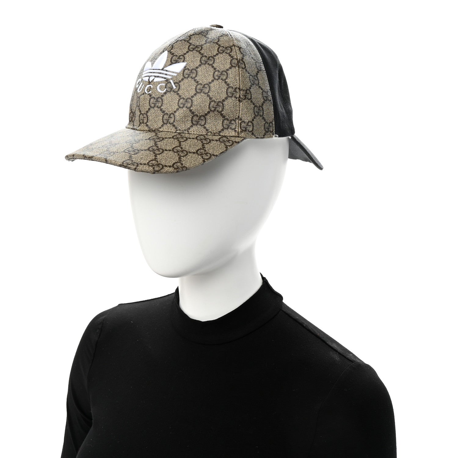 Gucci X ADIDAS GG Supreme Monogram Double Sided Baseball Hat M Beige Ebony Black