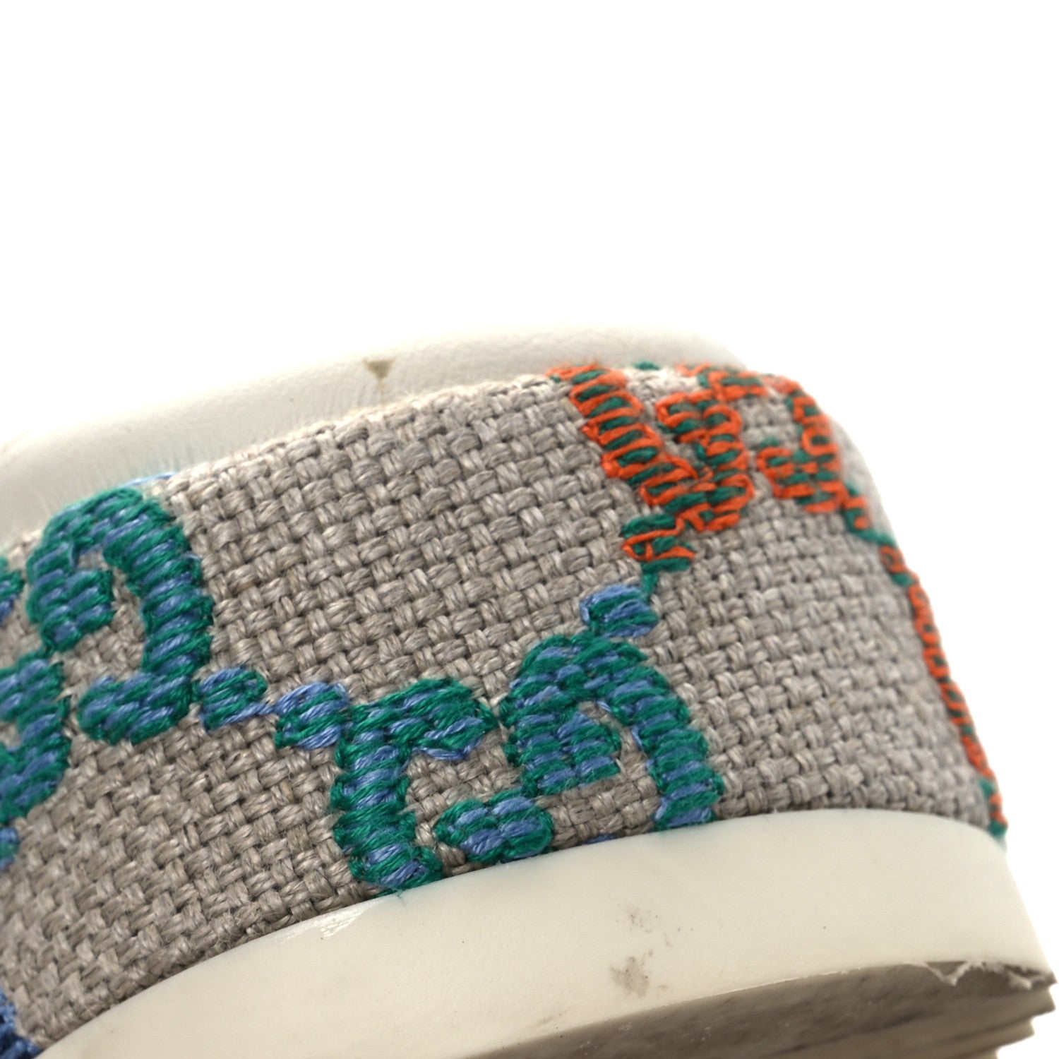 Gucci Linen Psychedelic Mini GG Monogram Angelina Platform 55mm Slide Sandals 36 Multicolor