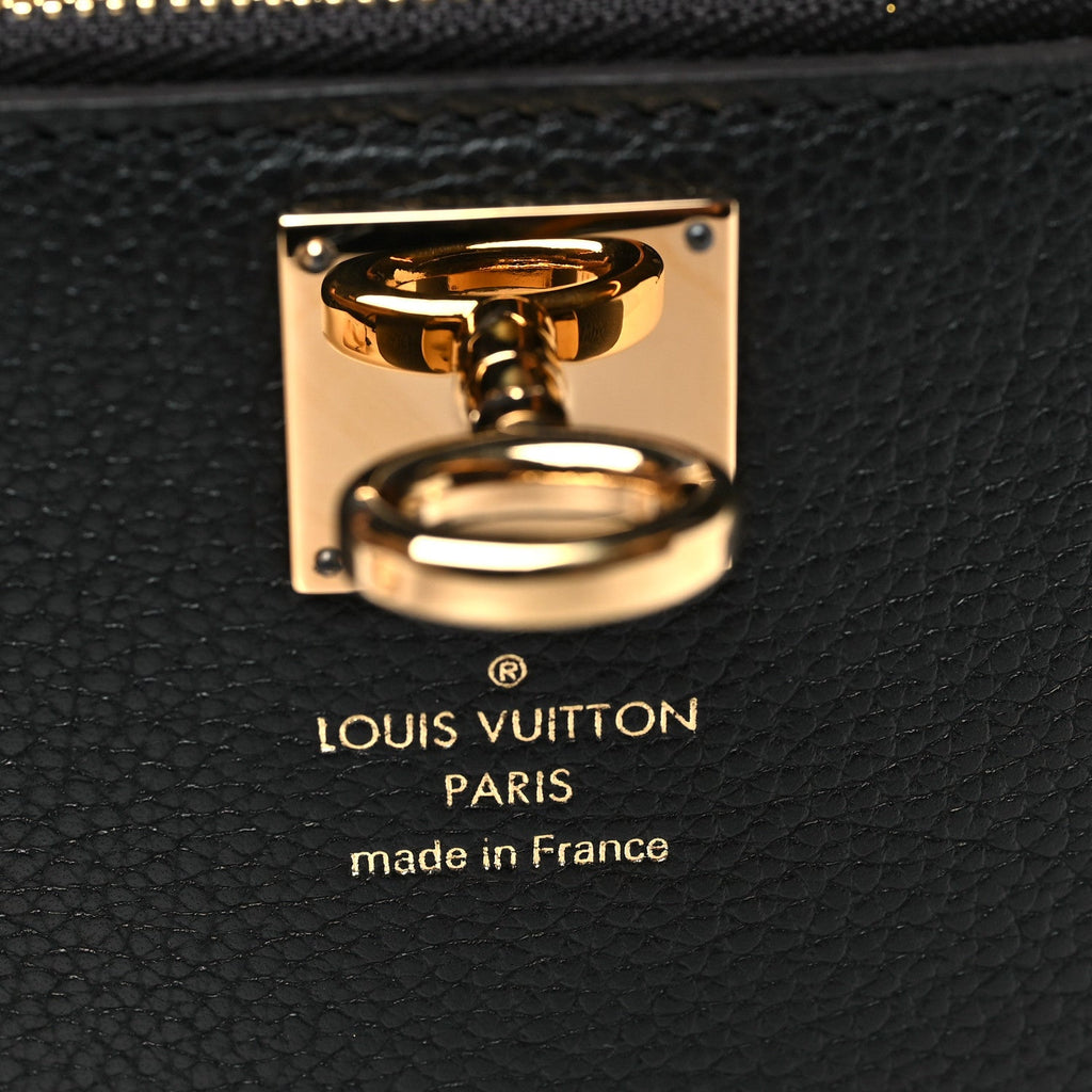 Louis Vuitton Calfskin Taurillon Studded City Steamer One Handle Bag Black