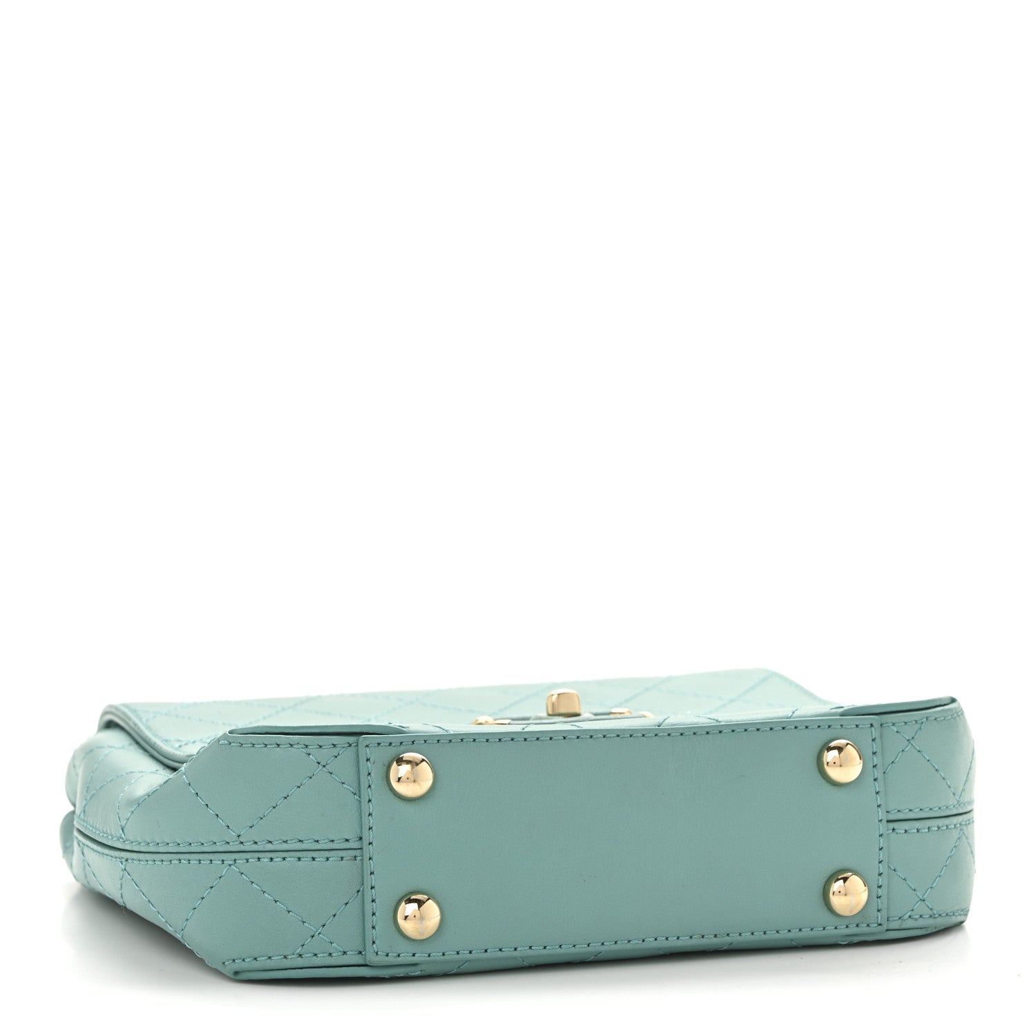 Chanel Calfskin Stitched Small Covered CC Flap Bag Green