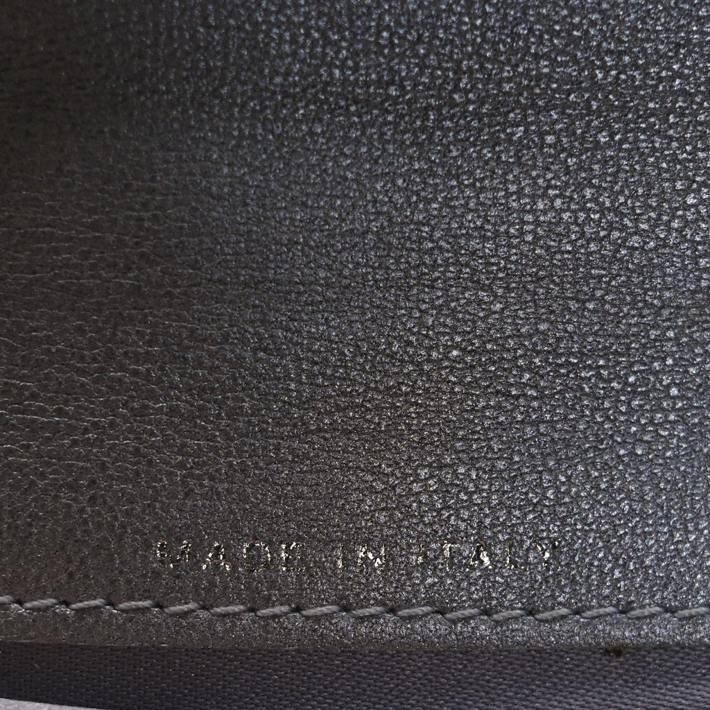 Lambskin Camellia Embossed Long Double Wallet Black