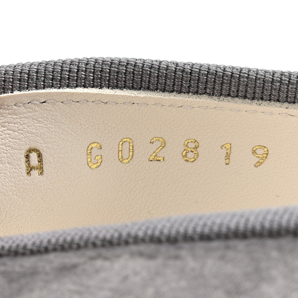 Chanel Velvet Cap Toe Ballerina Flats 36.5 Grey Green