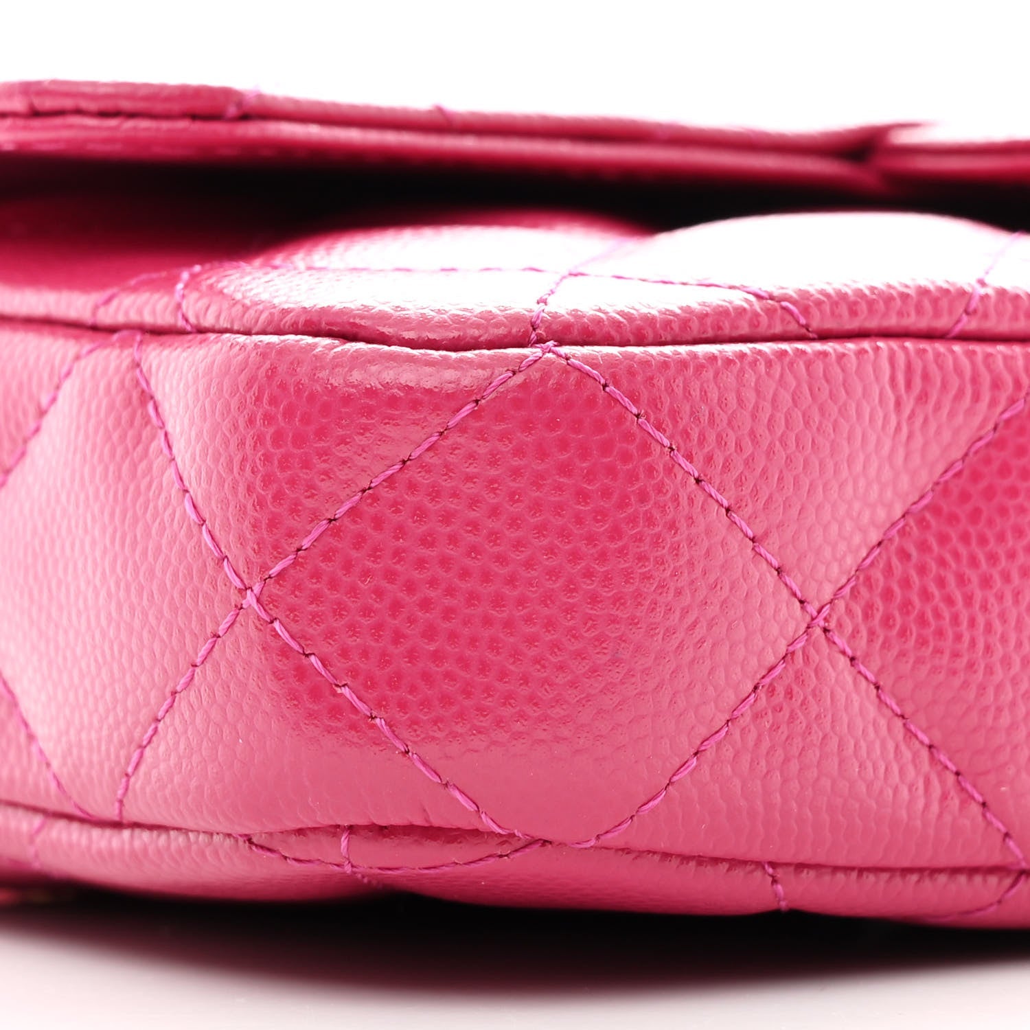 Chanel Caviar Quilted Flap Phone Holder With Chain Pink