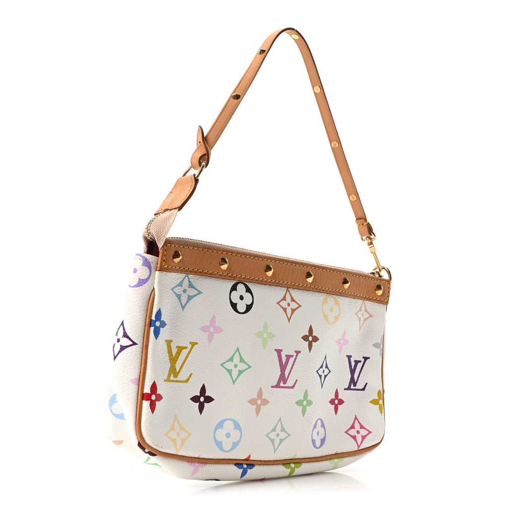 Louis Vuitton Monogram Multicolor Pochette Accessories White