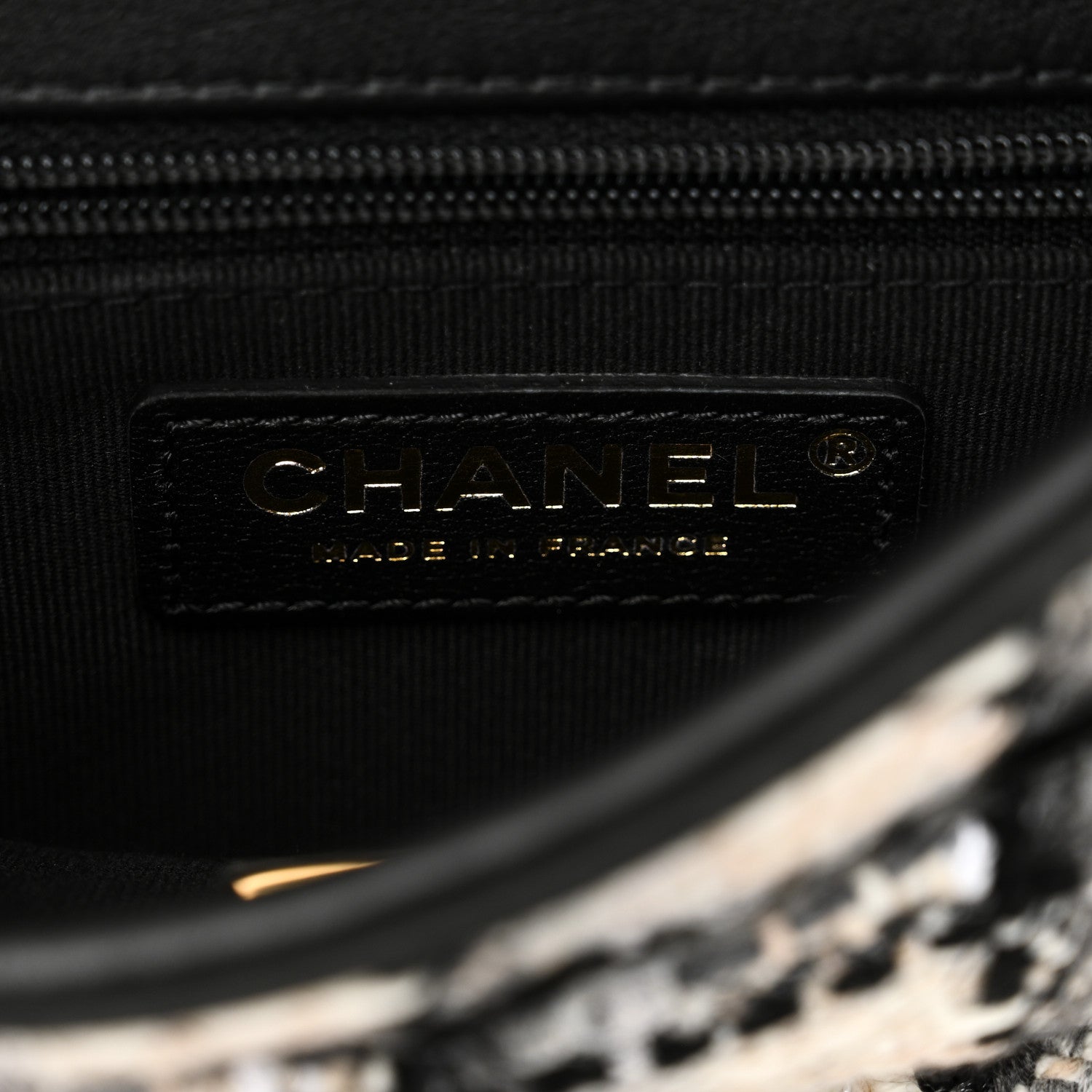 Chanel Tweed Calfskin School Memory Mini Top Handle Flap Ecru Grey Beige Black