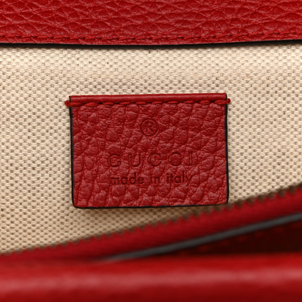 Gucci Dollar Calfskin Swarovski Crystal Small Dionysus Shoulder Bag Hibiscus Red