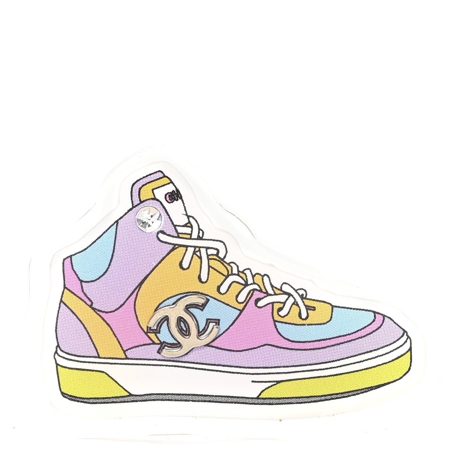 Resin Crystal CC Sneaker Brooch Multicolor