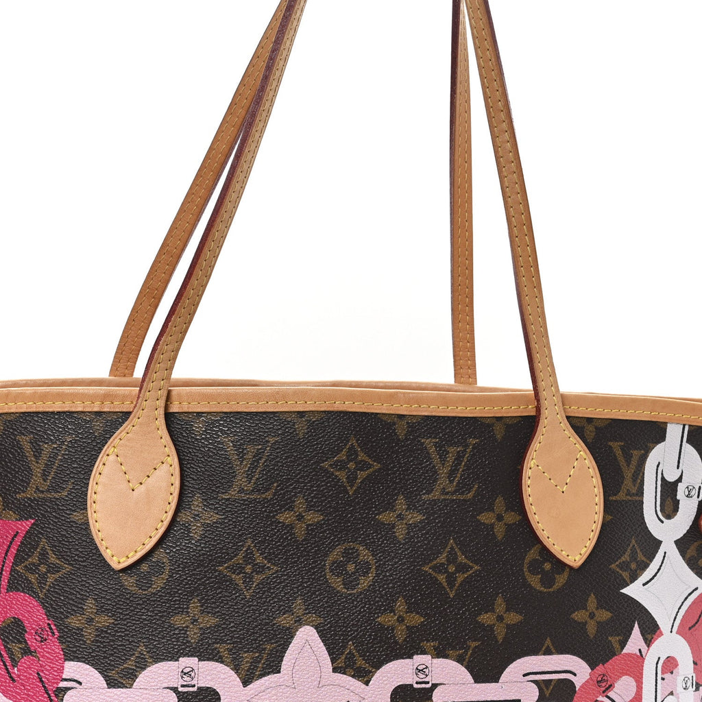 Louis Vuitton Monogram Bay Neverfull MM Rose Ballerine Poppy