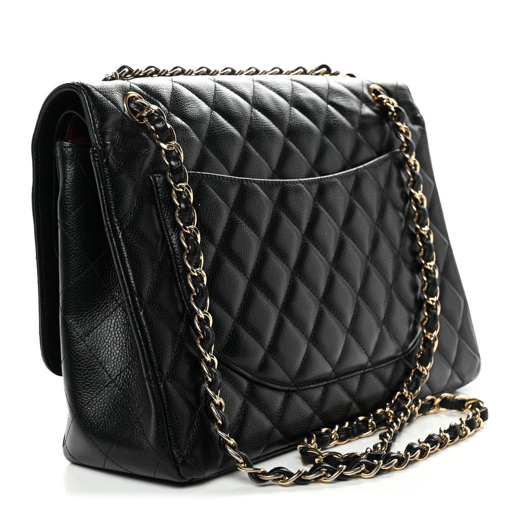 Chanel Caviar Quilted Maxi Double Flap Black