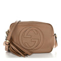 Gucci Pebbled Calfskin Small Soho Disco Bag Camelia