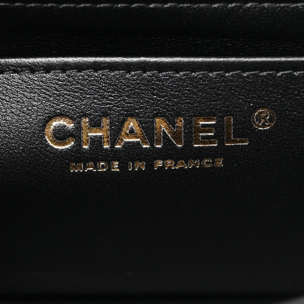 Chanel Lambskin Quilted Mini Rectangular Flap Black