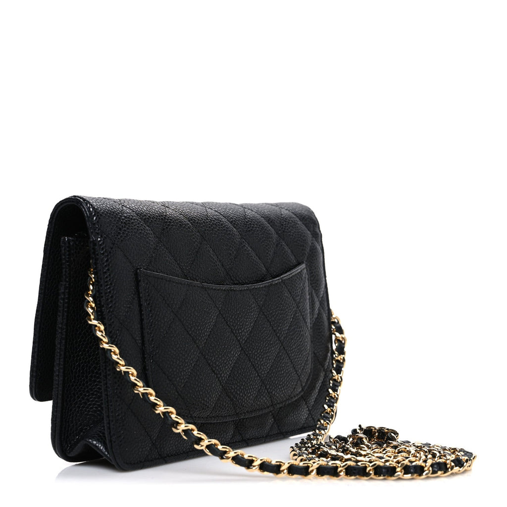Chanel Caviar Quilted Wallet on Chain WOC Black
