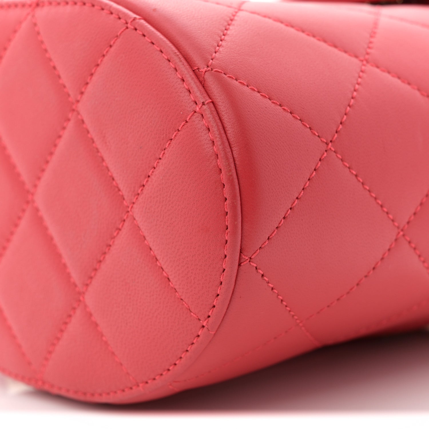Chanel Lambskin Resin Elegant Chain Vanity Case Red