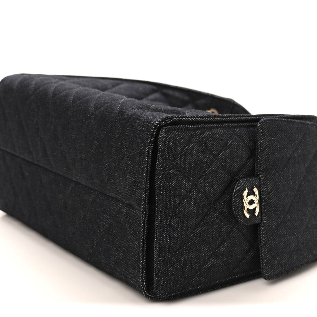 Chanel Denim Quilted Medium Chanel 25 Handbag Dark Blue