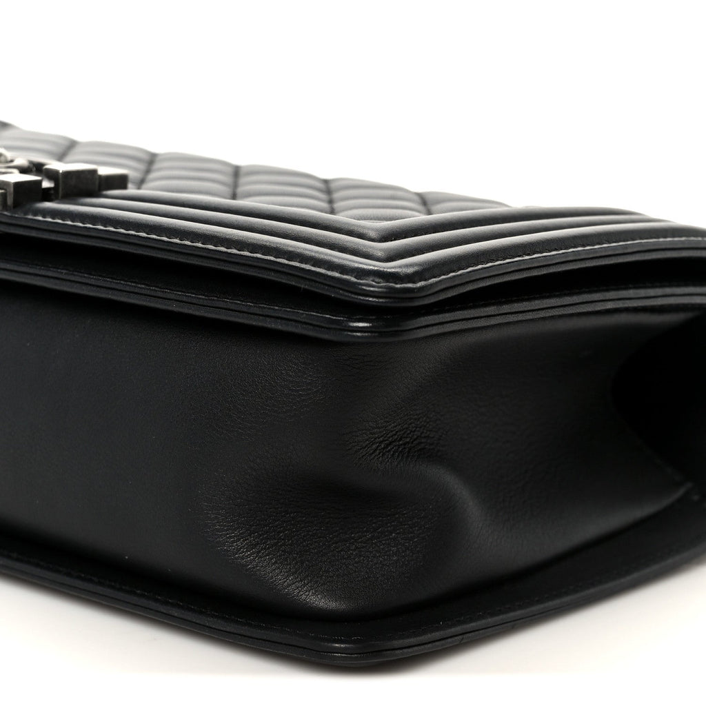 Chanel Lambskin Quilted Medium Boy Flap Black
