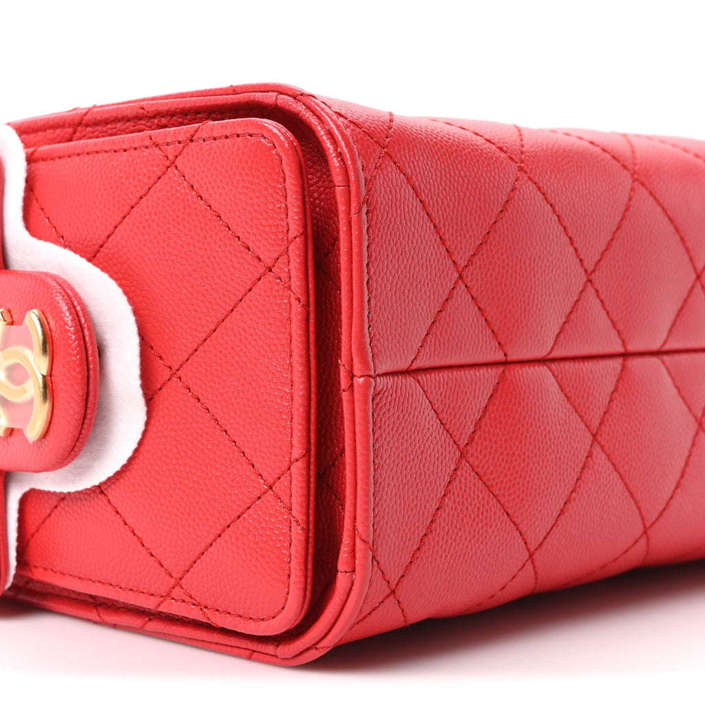 Chanel Caviar Quilted Mini Chanel 25 Handbag Dark Red