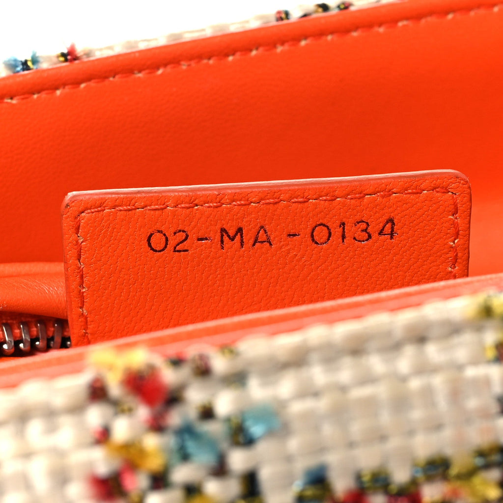 Christian Dior Tweed Medium Lady Dior  Orange Multicolor
