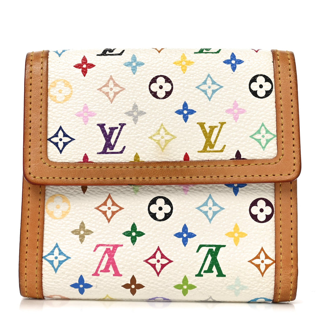 Louis Vuitton Monogram Multicolor Porte-Monnaie Billets Wallet White