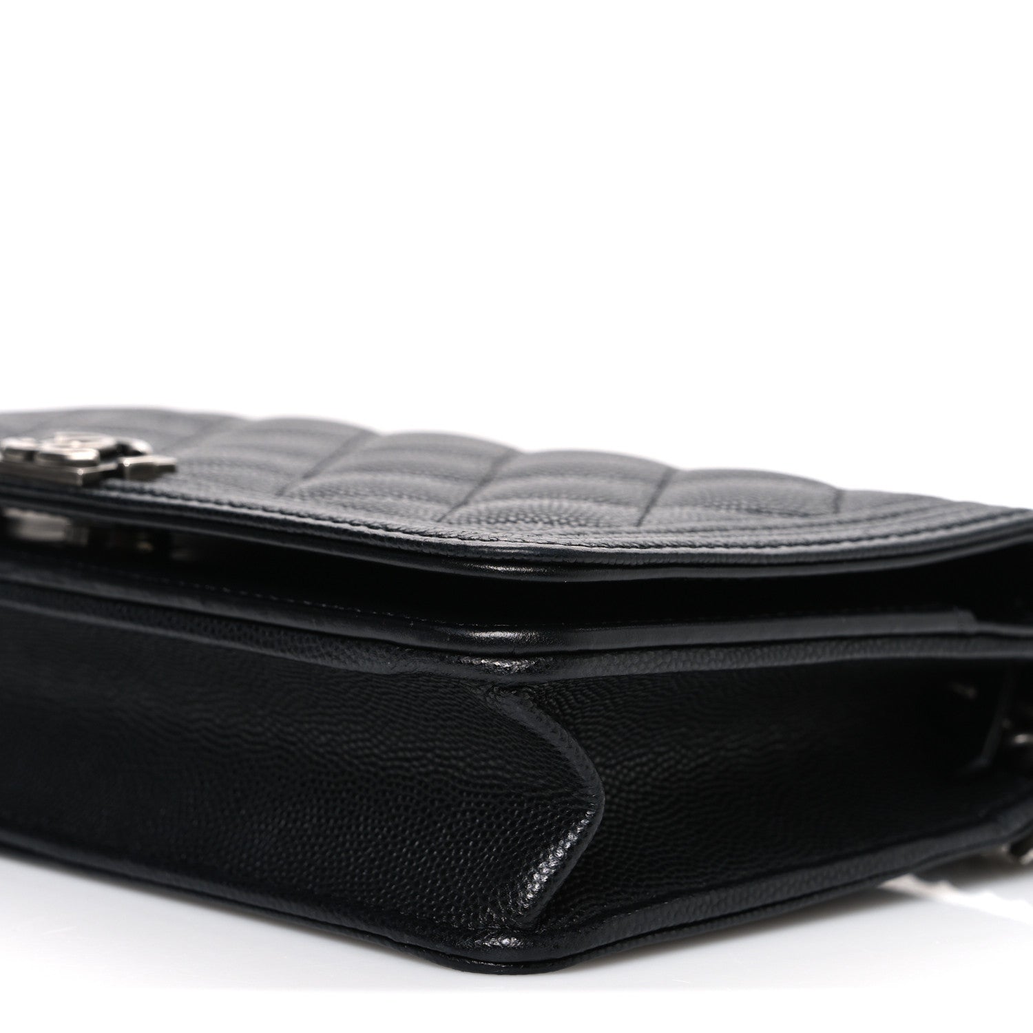 Chanel Caviar Quilted Boy Wallet On Chain WOC Black