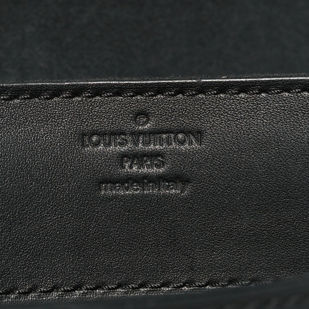 Louis Vuitton Calfskin Airy V Embossed Pochette Chain Louise GM  Black