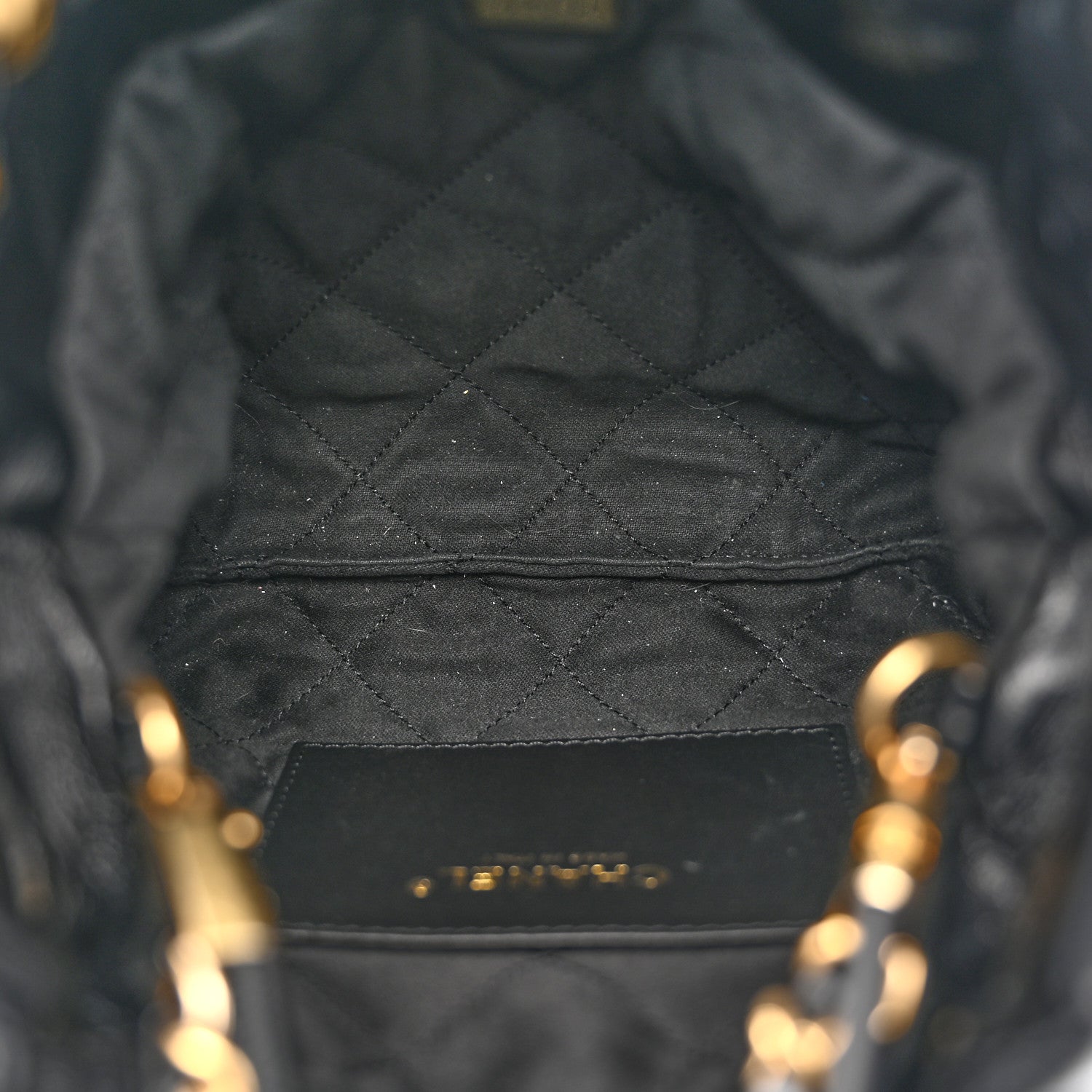 Chanel Shiny Calfskin Quilted Mini Chanel 22 Black