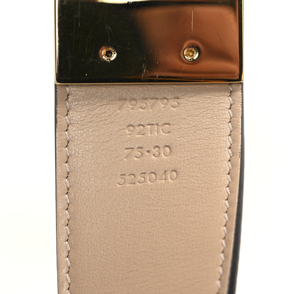 Gucci GG Supreme Monogram Plutone Calfskin Double G Reversible 37mm Belt  75 30 Beige Ebony Souffle Rose