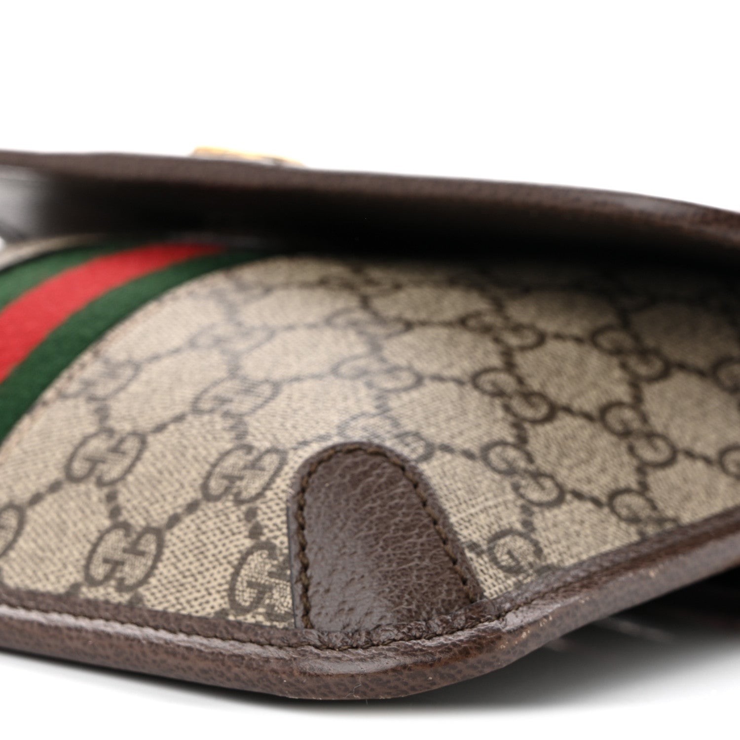 Gucci GG Supreme Monogram Web Small Ophidia Belt Bag Brown