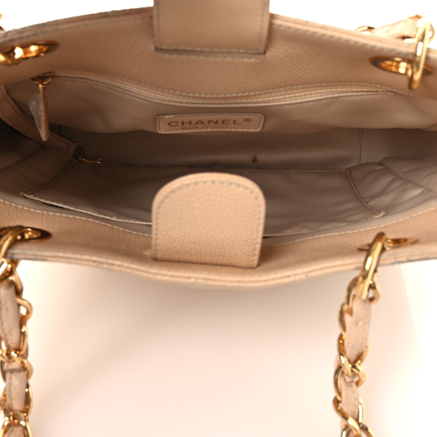 Chanel Caviar Quilted Petit Shopping Tote PST Beige Clair
