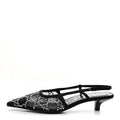 Gucci Tela Retino Kid Scamosciato Crystal GG Monogram Square G 35mm Slingback Pumps 35.5 Black