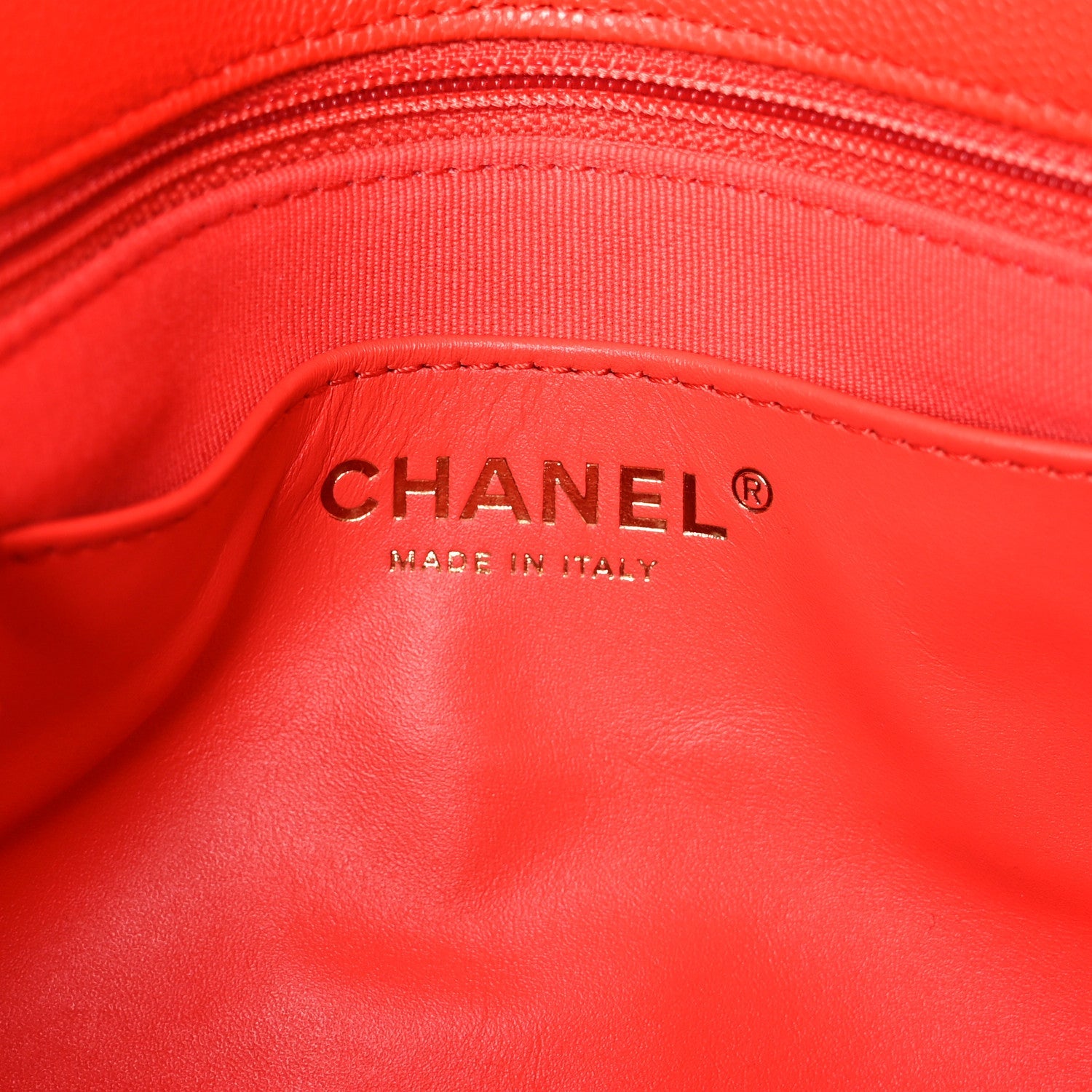 Chanel Caviar Quilted CC Melody Single Flap Orange