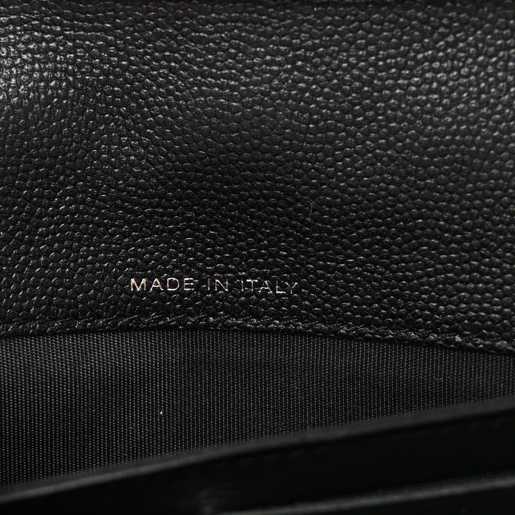 Caviar Quilted Long Boy Flap Wallet Black