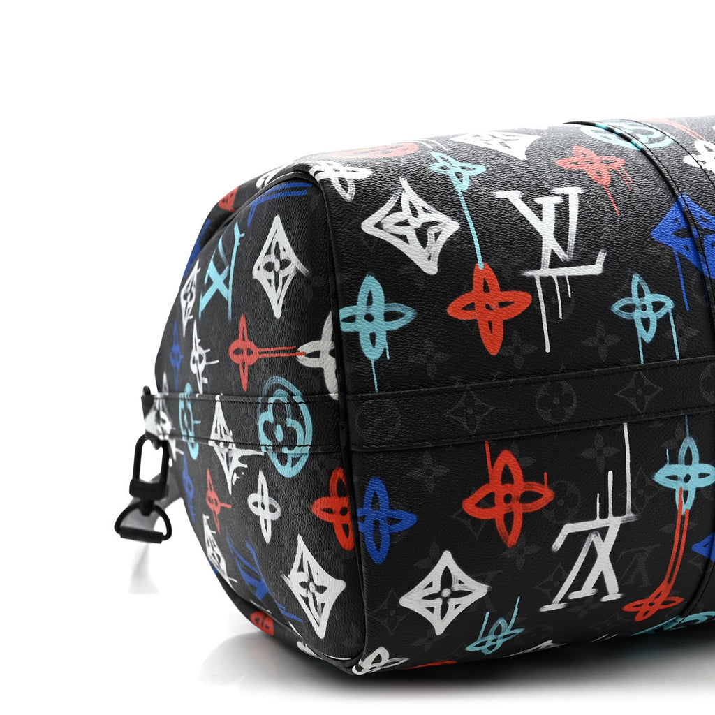 Louis Vuitton Monogram Eclipse LV Graffiti Keepall Bandouliere 50 Multicolor