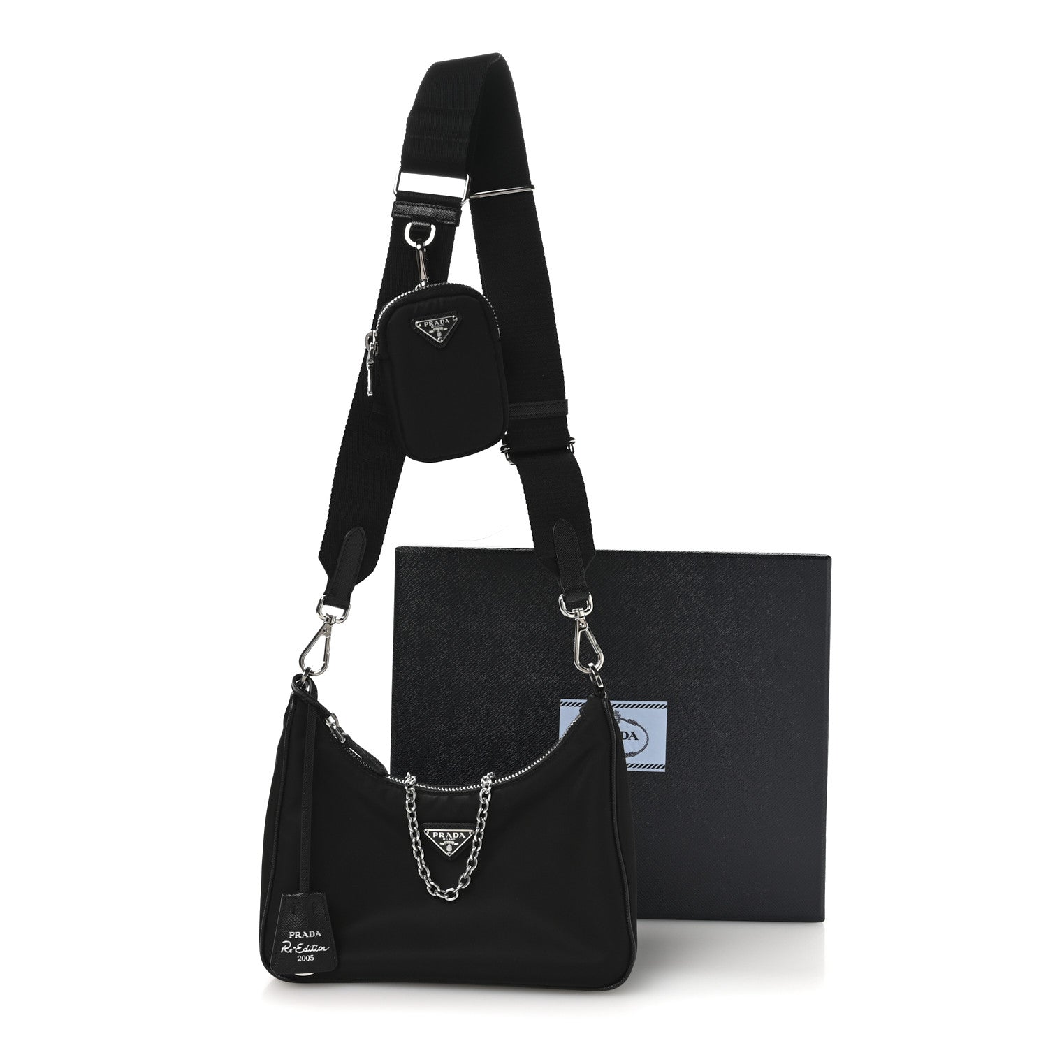 Prada Re-Nylon Saffiano Re-Edition 2005 Shoulder Bag Black
