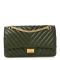Chanel Aged Calfskin Chevron Quilted 2.55 Reissue 225 Flap Green