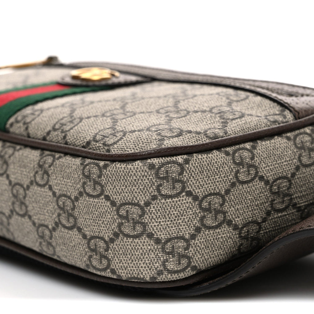 Gucci Soft GG Supreme Monogram Medium Ophidia Belt Bag Dark Brown