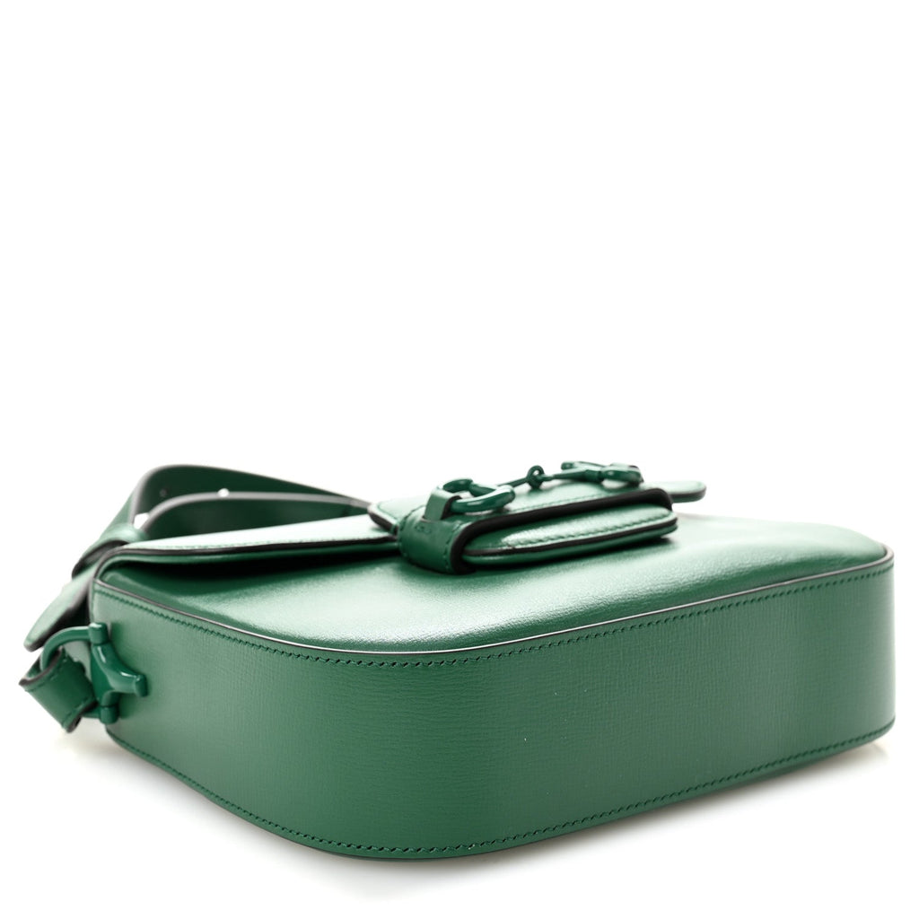 Gucci Azalea Calfskin Web Monochrome Horsebit 1955 Shoulder Bag Emerald