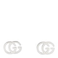 Gucci 18K White Gold Running G Stud Earrings