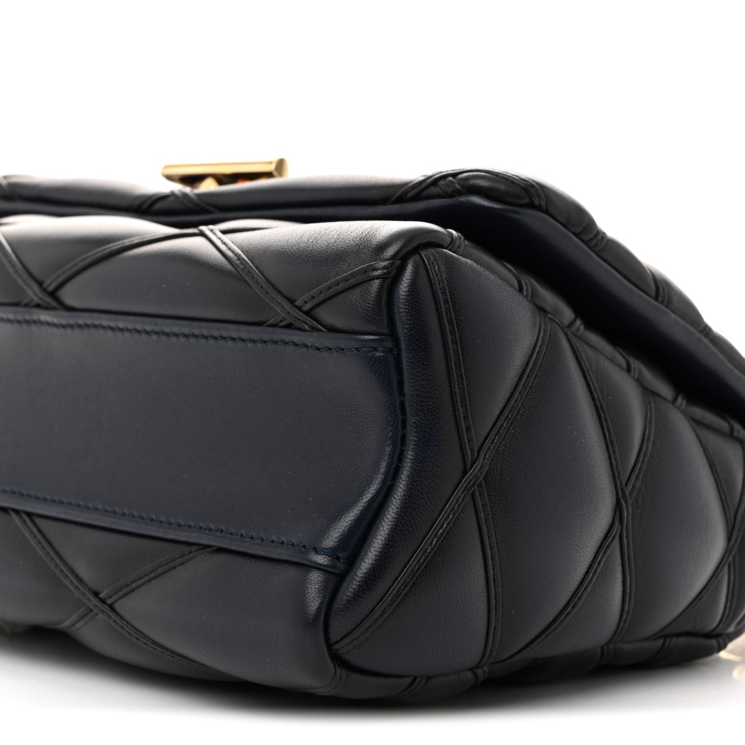 Louis Vuitton Lambskin Malletage Top Handle GO-14 MM Bleu Marine