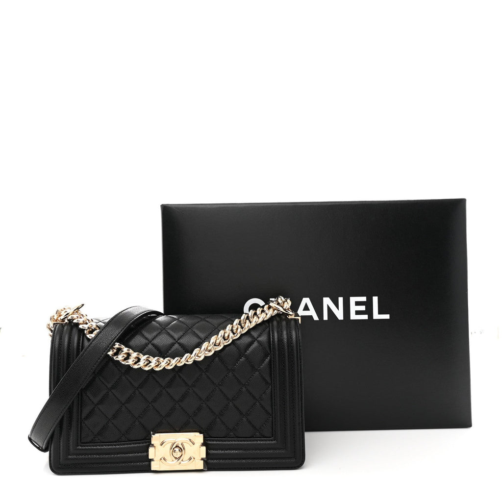 Chanel Caviar Quilted Medium Boy Flap Black