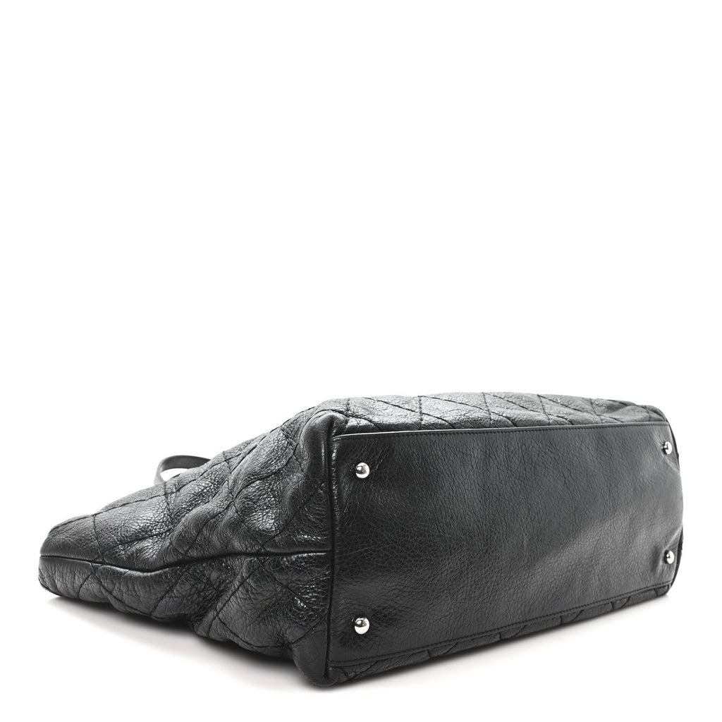 Chanel Glazed Calfskin Large On The Road Tote Black