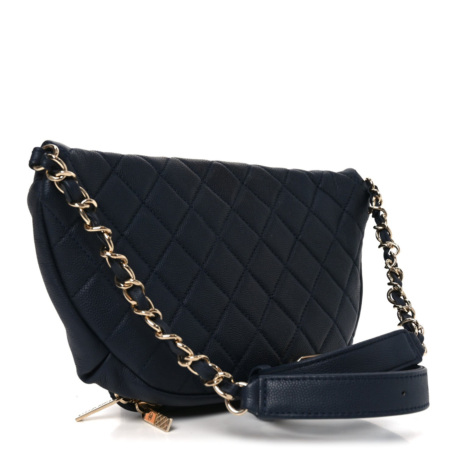 Chanel Caviar Quilted Business Affinity Waist Belt Bag Navy