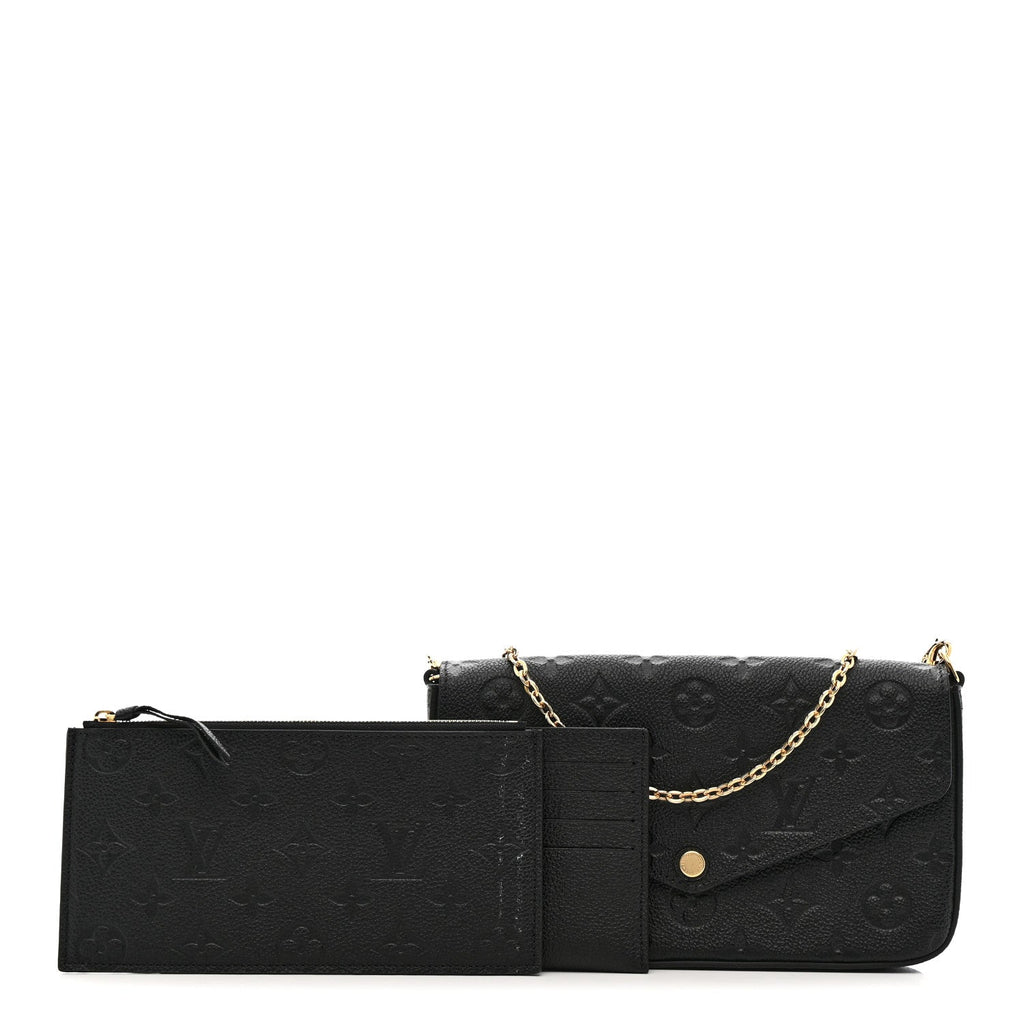 Louis Vuitton Empreinte Pochette Felicie Chain Wallet Black