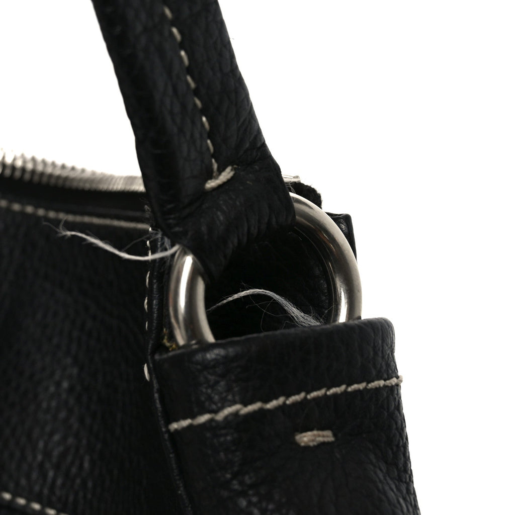Prada Vitello Daino Hobo Black