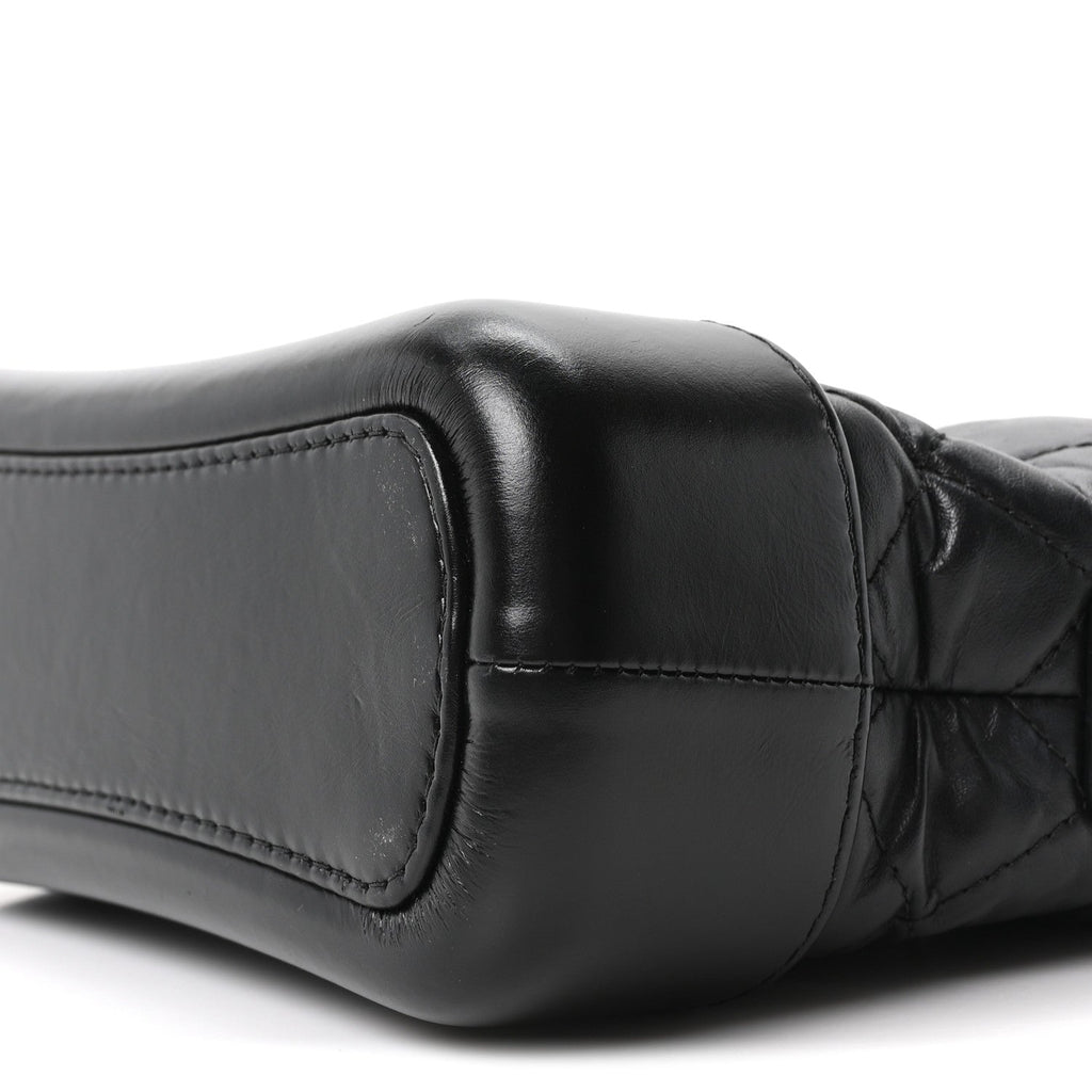 Chanel Aged Calfskin Quilted Small Gabrielle Hobo Black